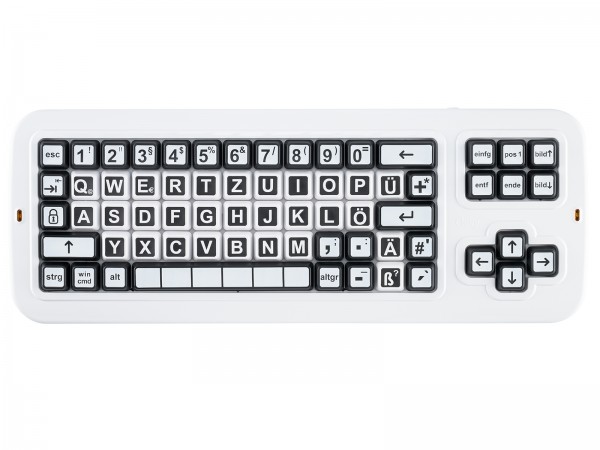 Clevy Tastatur III - QWERTZ (schwarz/weiß, USB &amp; Bluetooth)